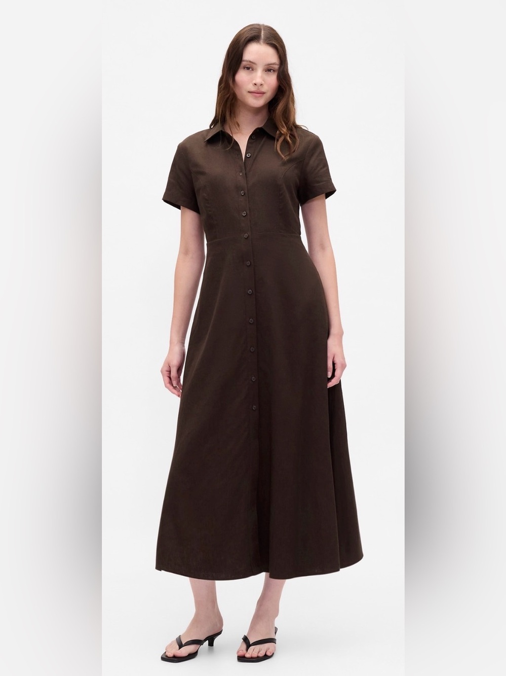 NWT GAP linen blend midi shirtdress. Size Medium. Spring 2026